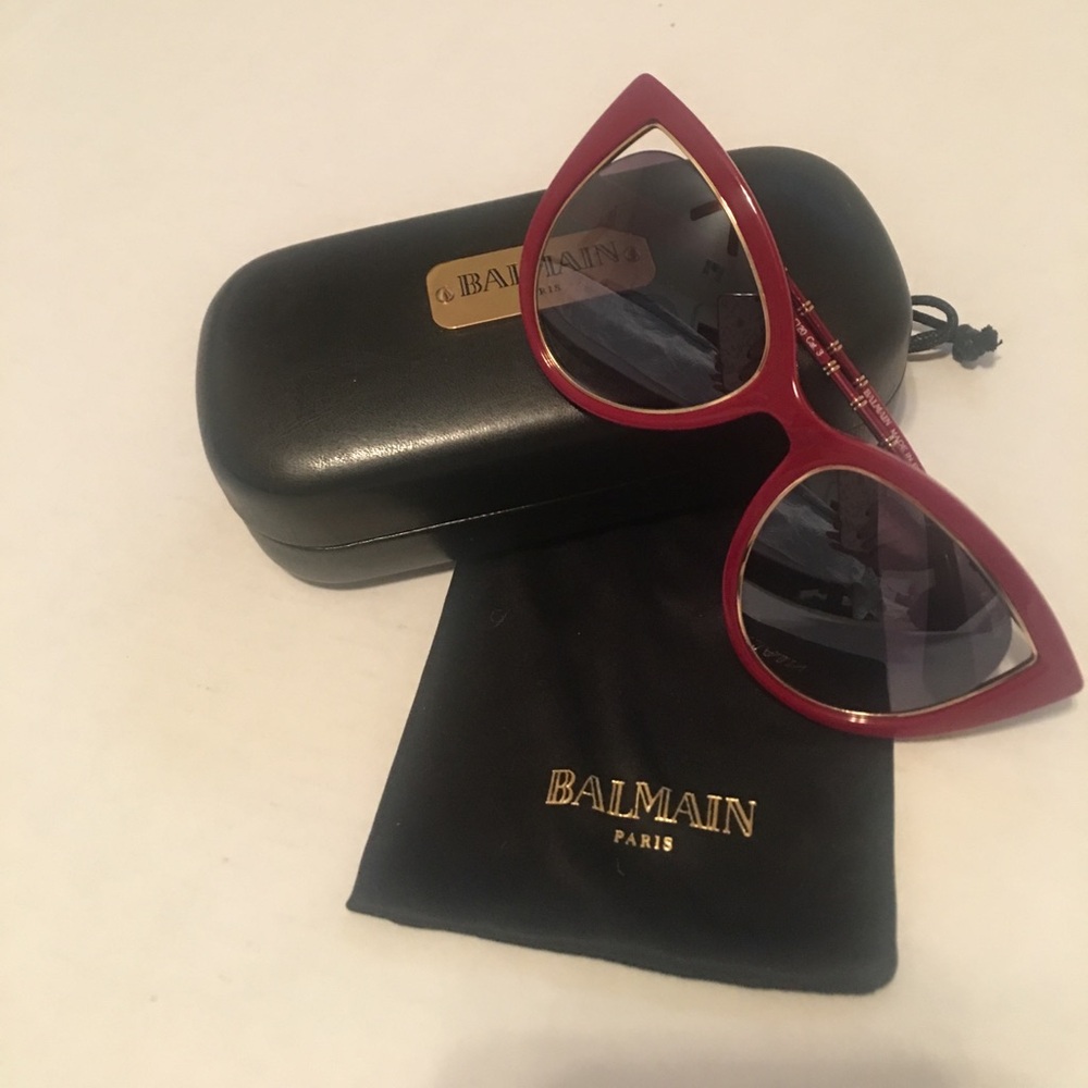 Balmain Red Cat-Eye Sunglasses